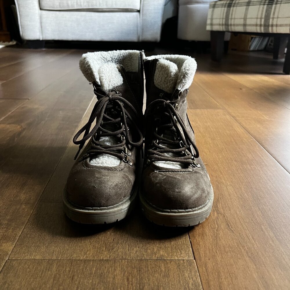Maurice's Fuzzy Combat Boots - Size 8